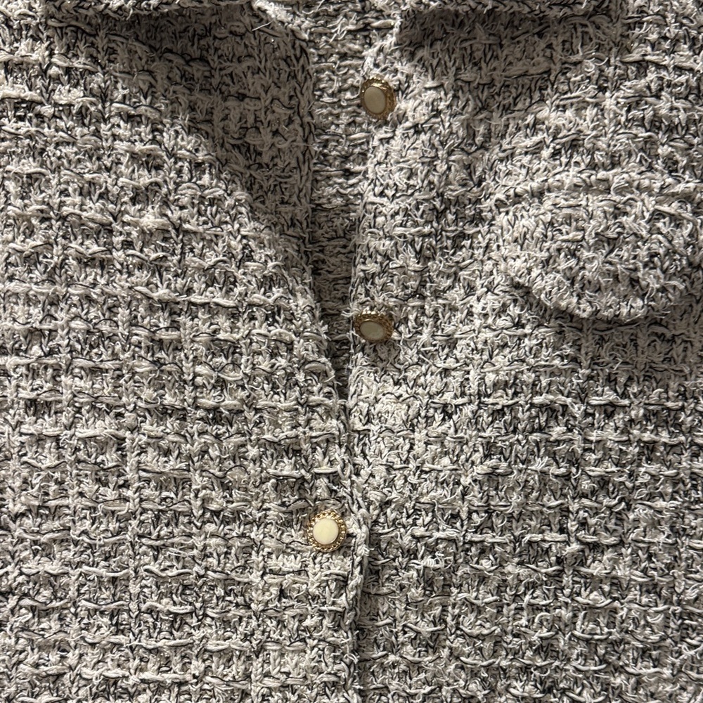 Zara Cream and Black Textured Vest - Picture 2 of 5